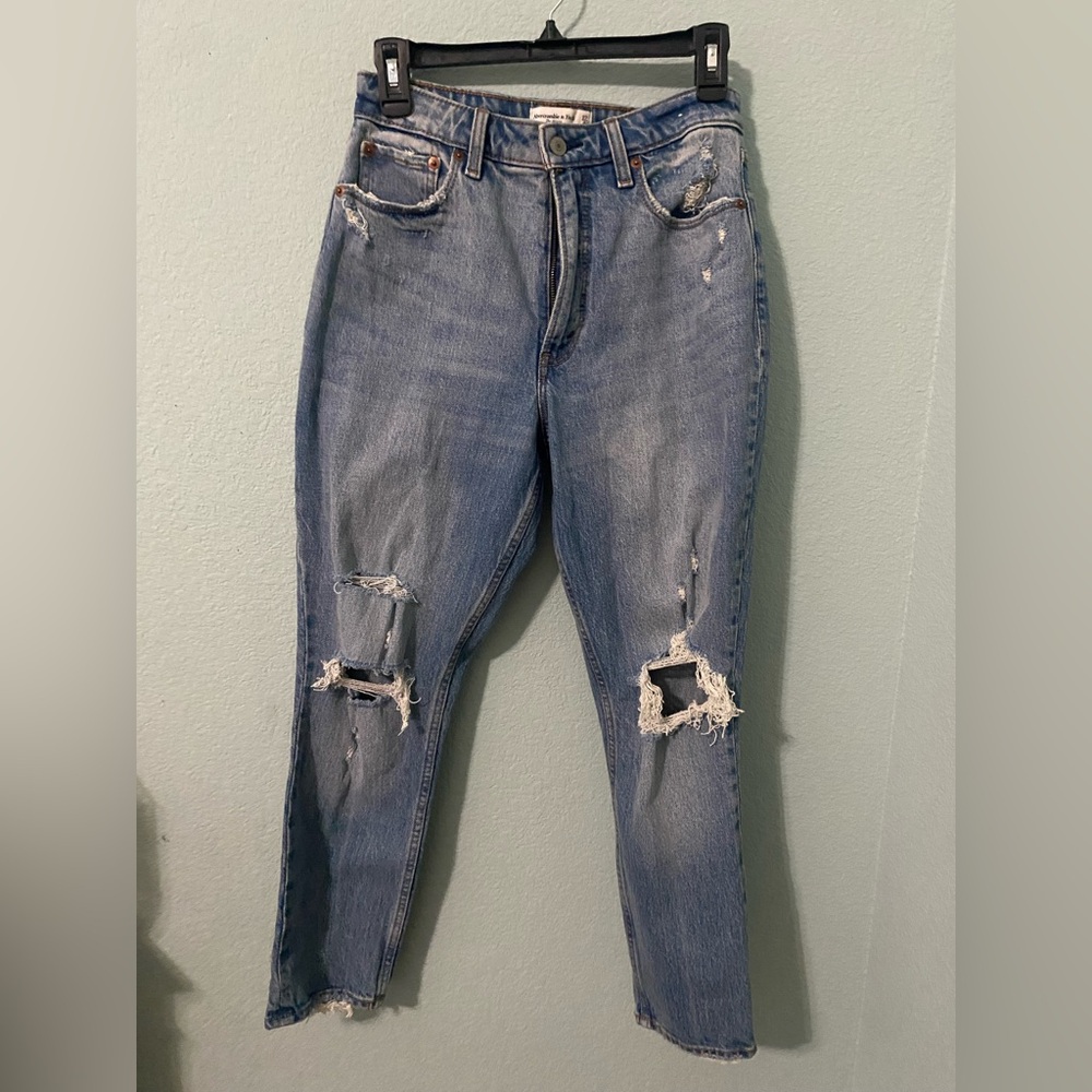 Abercrombie & Fitch Distressed Blue Jeans